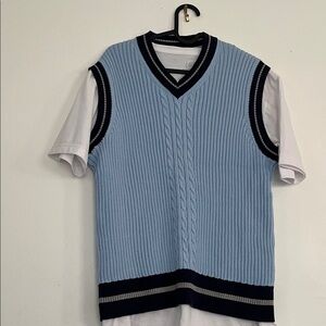 Brooks Brothers Light Blue V-Neck Sweater Vest